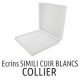 Ecrin collier simili cuir blanc