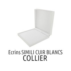 Ecrin collier simili cuir blanc