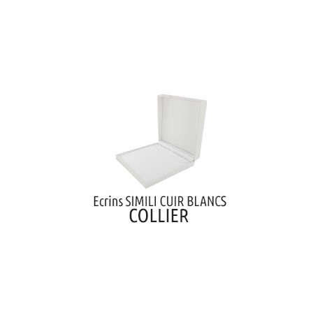 Ecrin collier simili cuir blanc