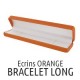 Ecrins bracelet long orange simili cuir