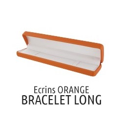 Ecrins bracelet long orange simili cuir