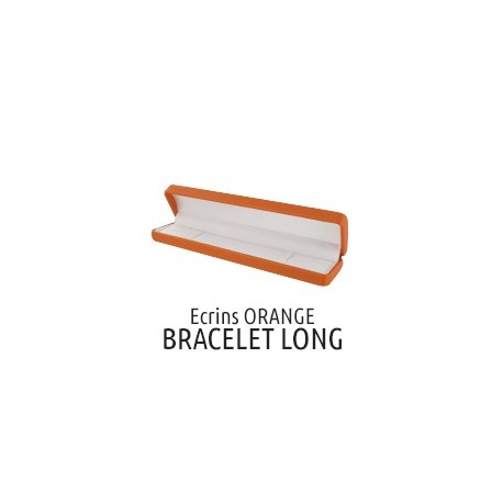 Ecrins bracelet long orange simili cuir