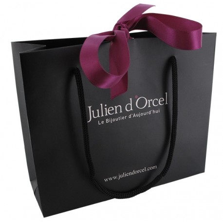 Sac cordons Noir et ruban Fushia 170+60xht140