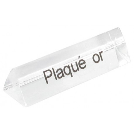 Bloc Plexi Signalétique Plaqué or 35x10xht10 - Lot de 5