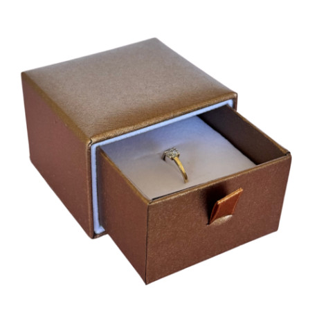 Ecrin à Bague languette, design plumier, en carton, SLID 37
